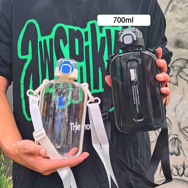 1pc Leakproof Sports Water Bottle with Shoulder Strap - Perfect for Outdoor Fitness, Running, Camping, Hiking, and Climbing - Large Capacity and Portable